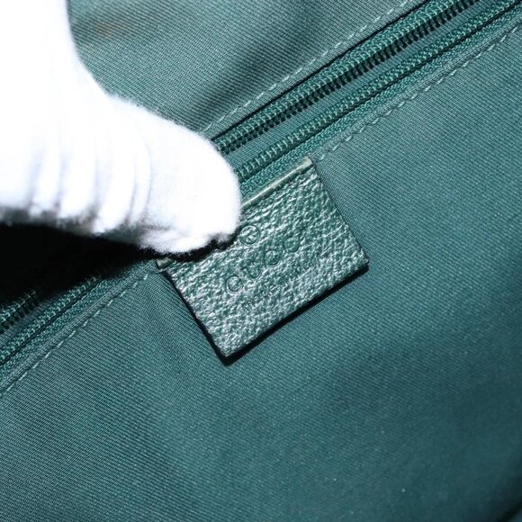 GUCCI GG Canvas Web Sherry Line Tote Bag Beige Green Red Auth - Picture 13 of 16